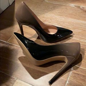 Ombre Black and Tan Stilettos
